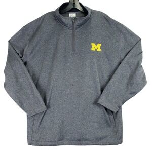 Michigan NCAA Knights Apparel 1/4 Zip Pullover Mens XL Gray Football Training